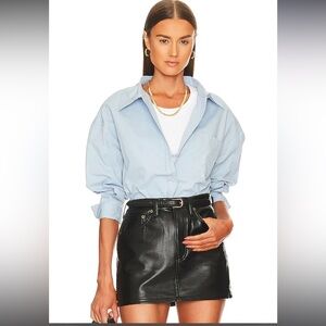 NWOT ANINE BING Mika Shirt in Blue SMALL